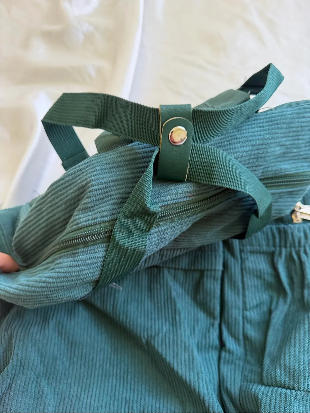 BNWT Metropack true deep green corduroy backpack adjustable straps